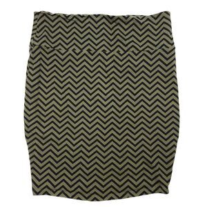 TORRID Chevron Stripe High Waisted Pencil Mini Skirt in Olive Green Plus Size 2X